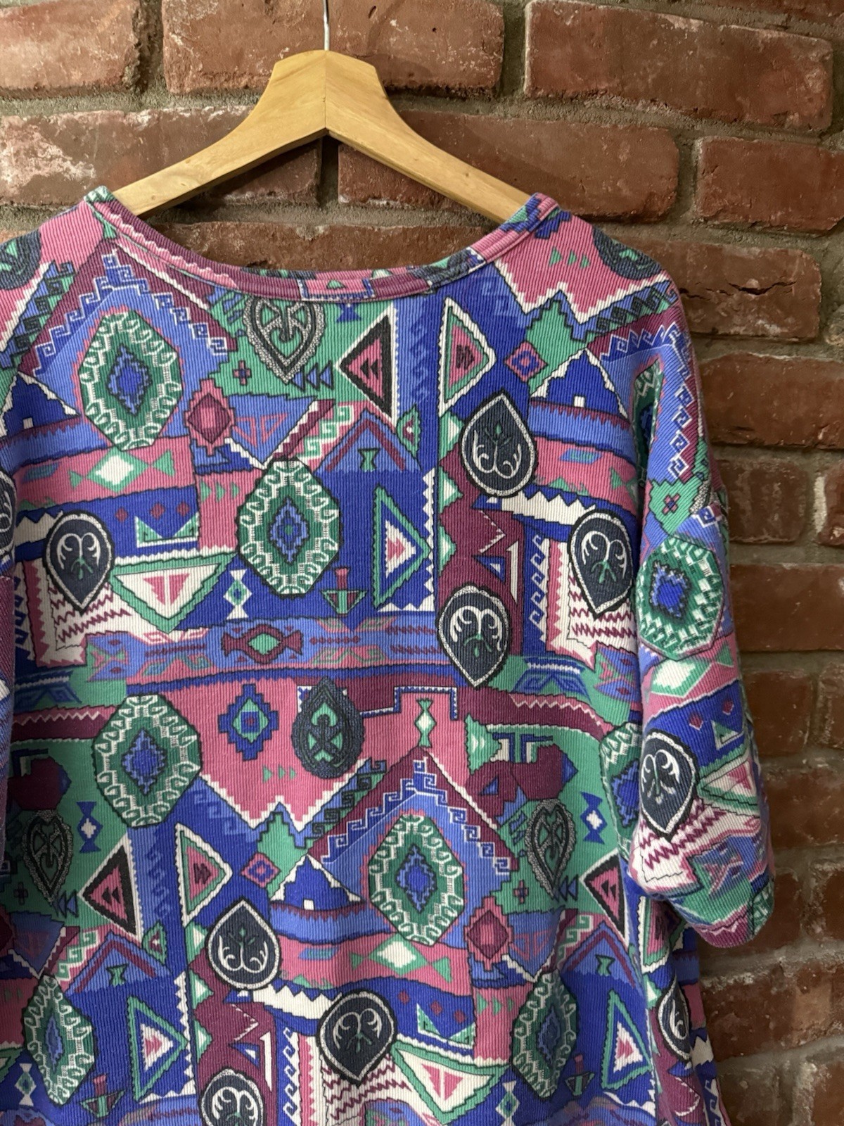 Vintage 80s 90s Classic Expressions Southwest AOP Round Neck Shirt L
