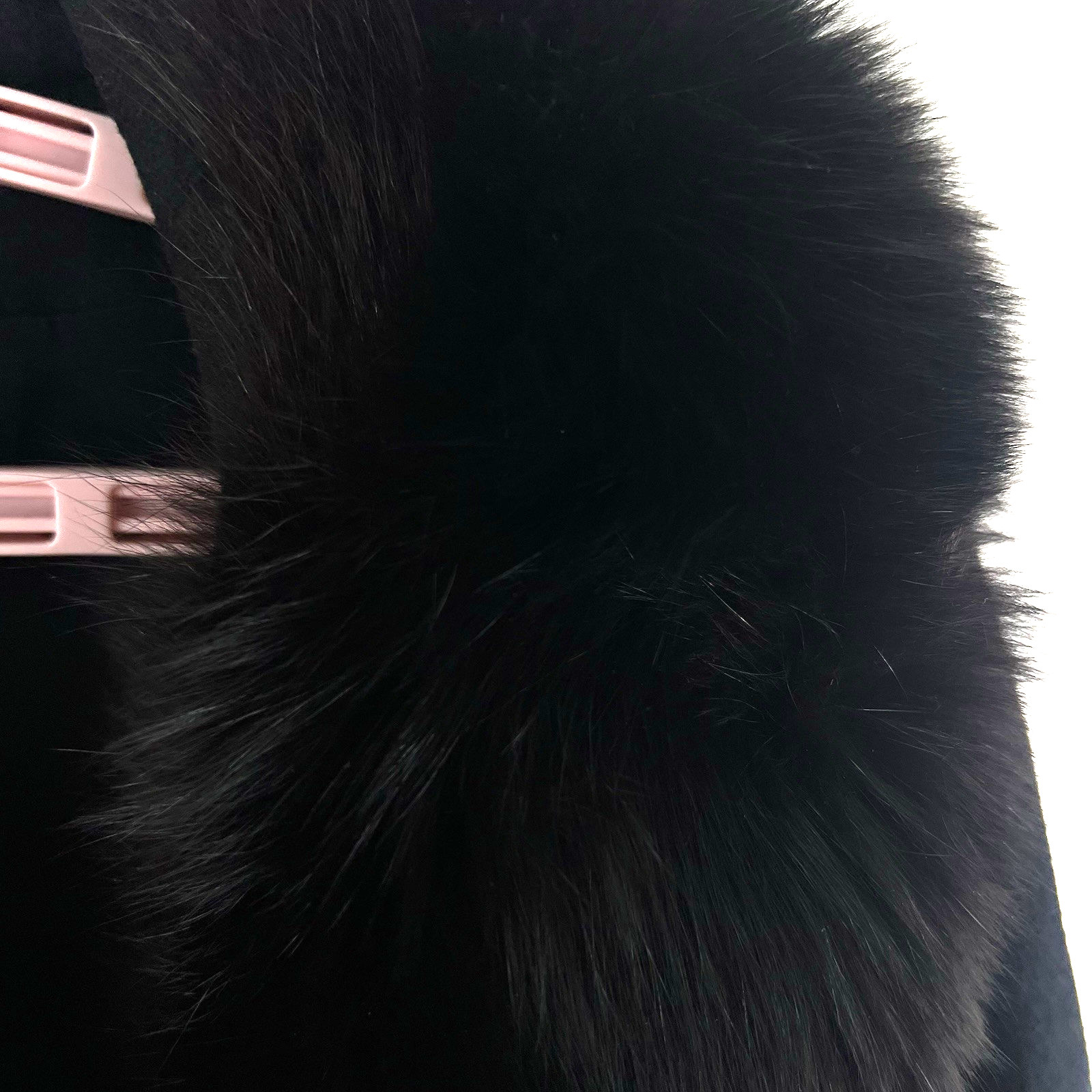 Vintage Forstmann Windermere 100% Wool Fur Collar Coat Womens Size L Black