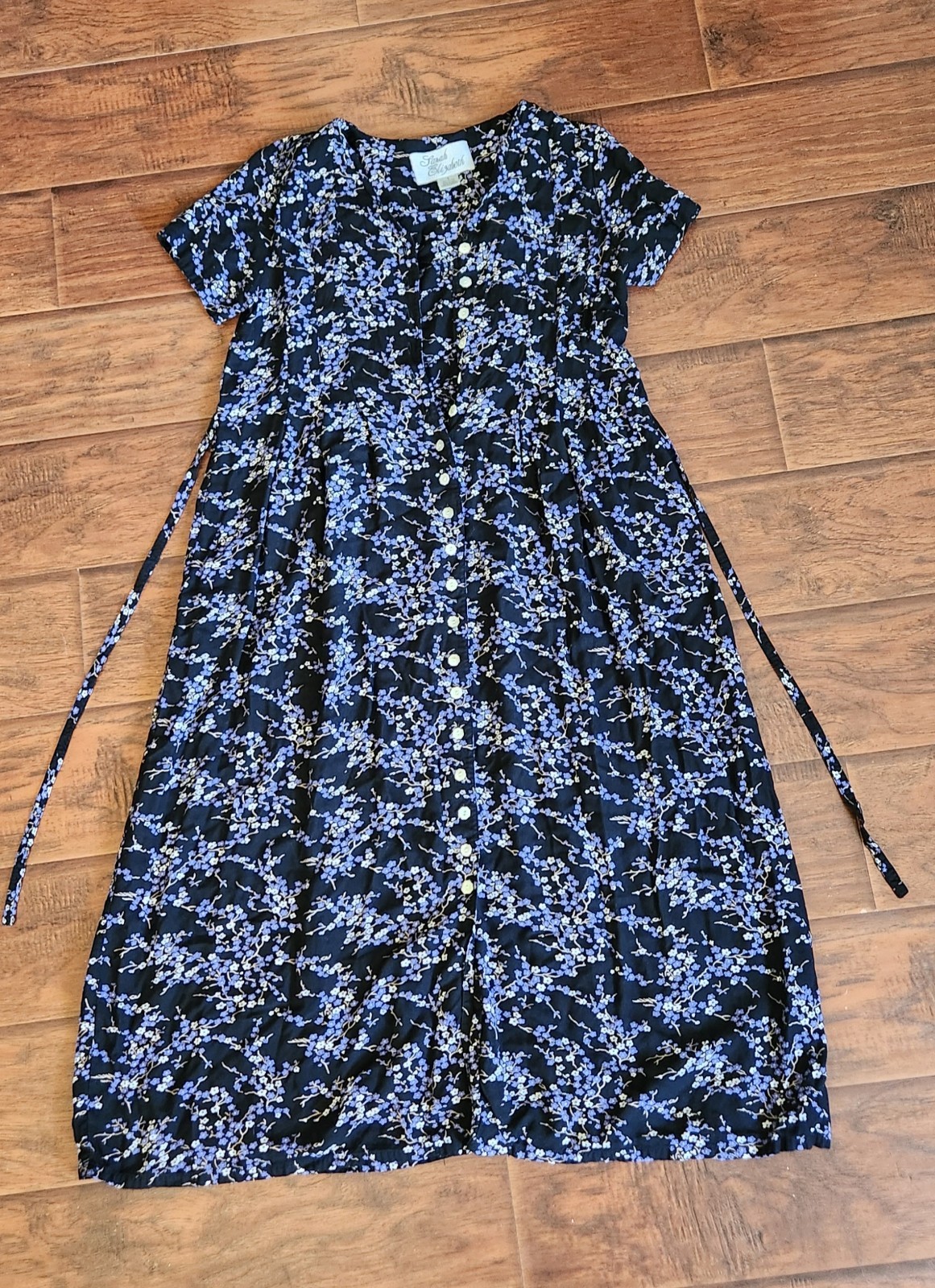 Sarah Elizabeth Vintage Tie Back Dress Size 6 100% Rayon