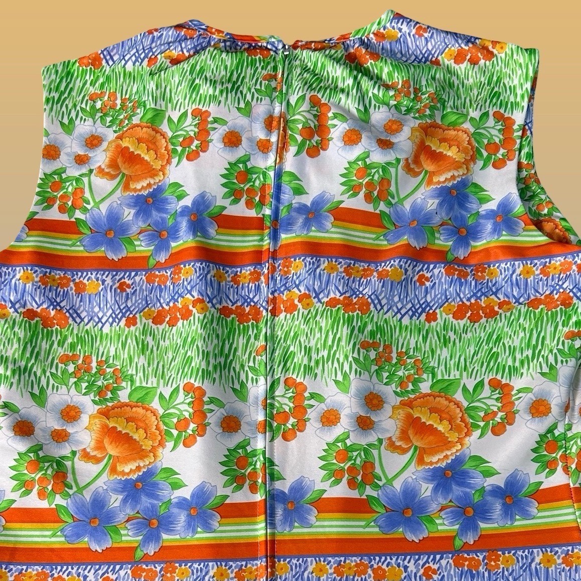 Trends by Jerrie Lurie Maxi Dress Womens Large Multi Color Excellent 70s Floral