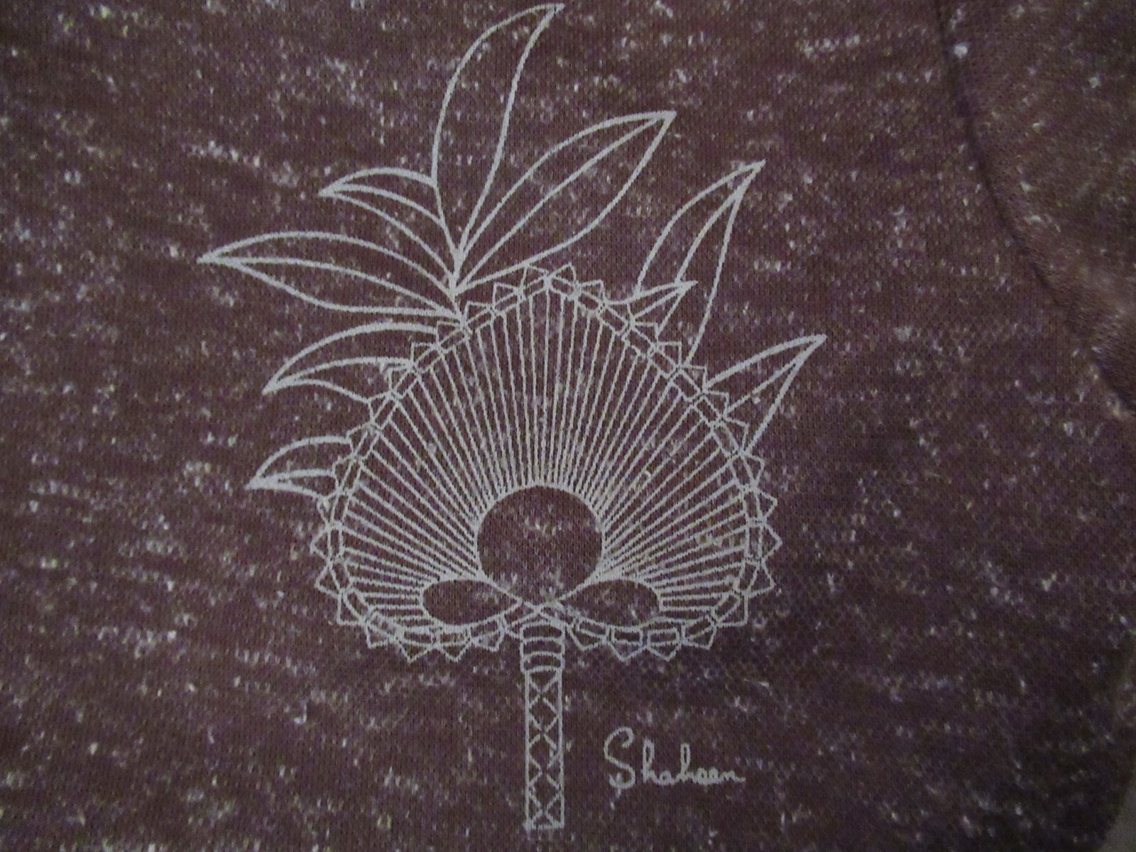 70’s Vintage Miss Shaheen California Hawaii Brown Taupe Speck Knit T Shirt Top M