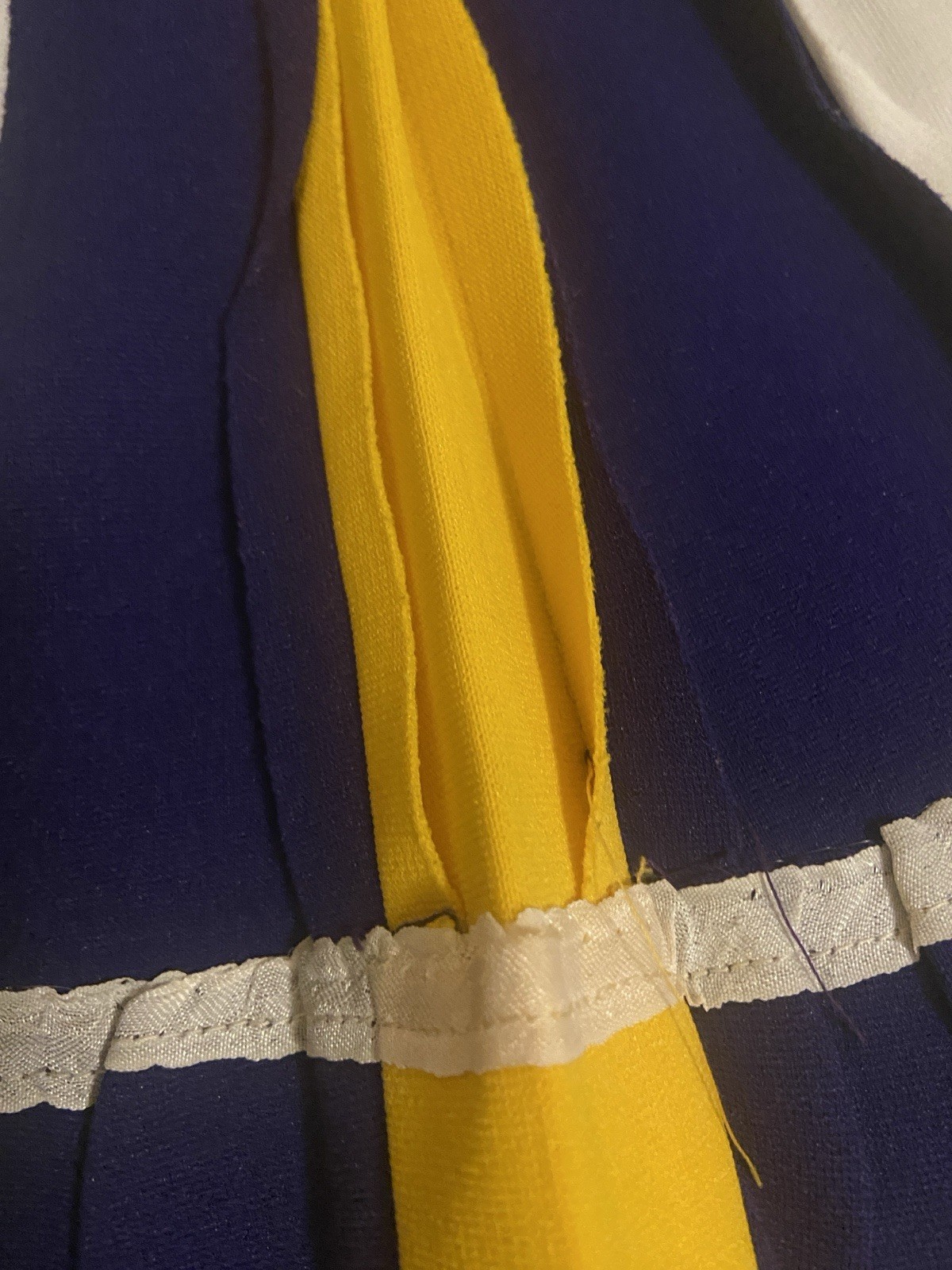 Vintage 60’s cheerleader Supply Co Inc Purple,yellow & White Cheer Skirt