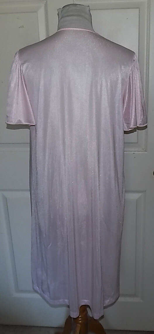 Vintage 70s 80s Pink Nylon Nightie Robe Sears Medium B42 34 1/2 / 37