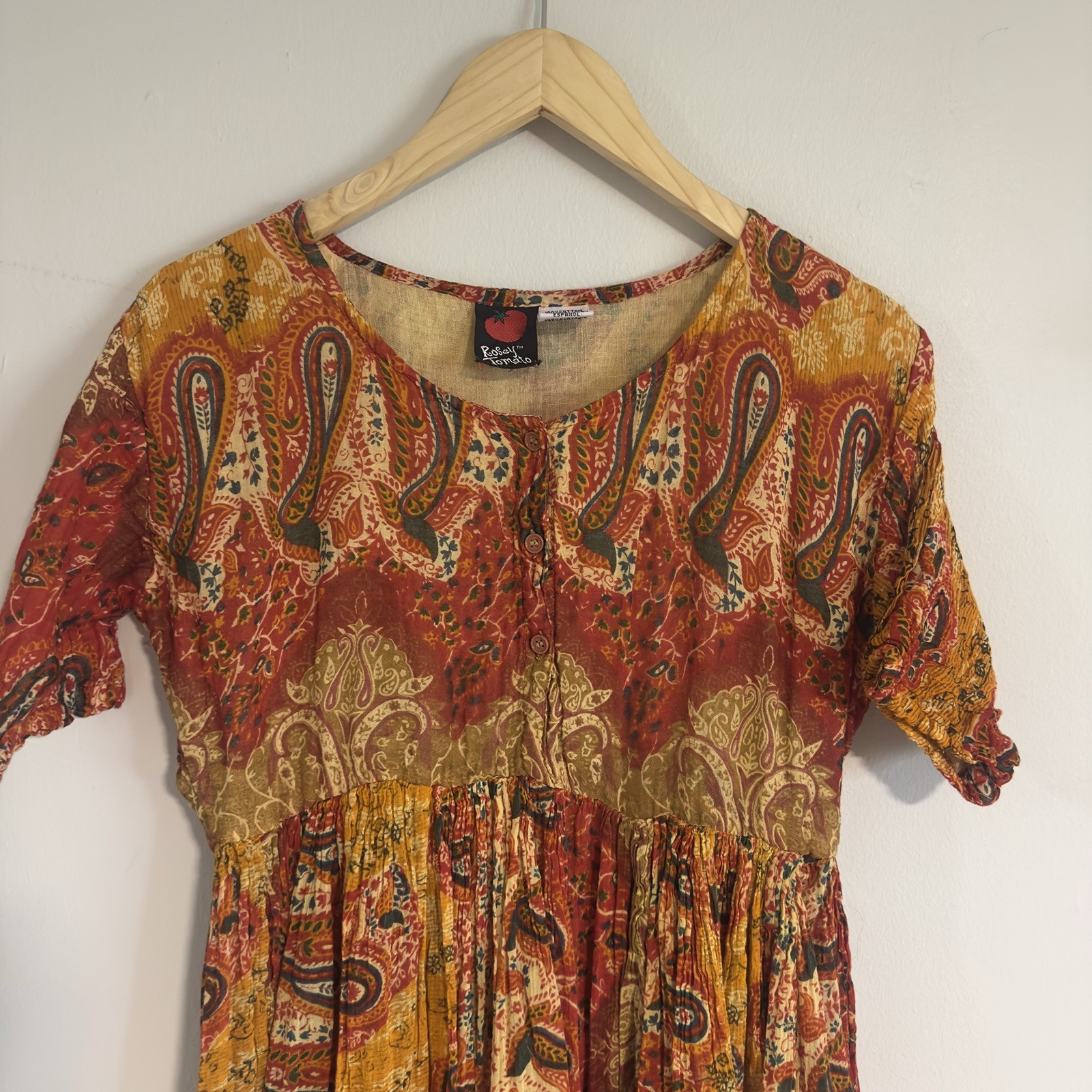 Vintage Rosey posey 90s 100% cotton gauze dress Small – Boho Festival Hippie Vtg