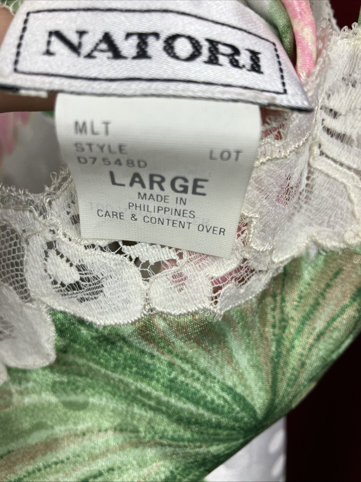 NWT NOS Natori Camisole Pretty Floral Embroidery Vintage
