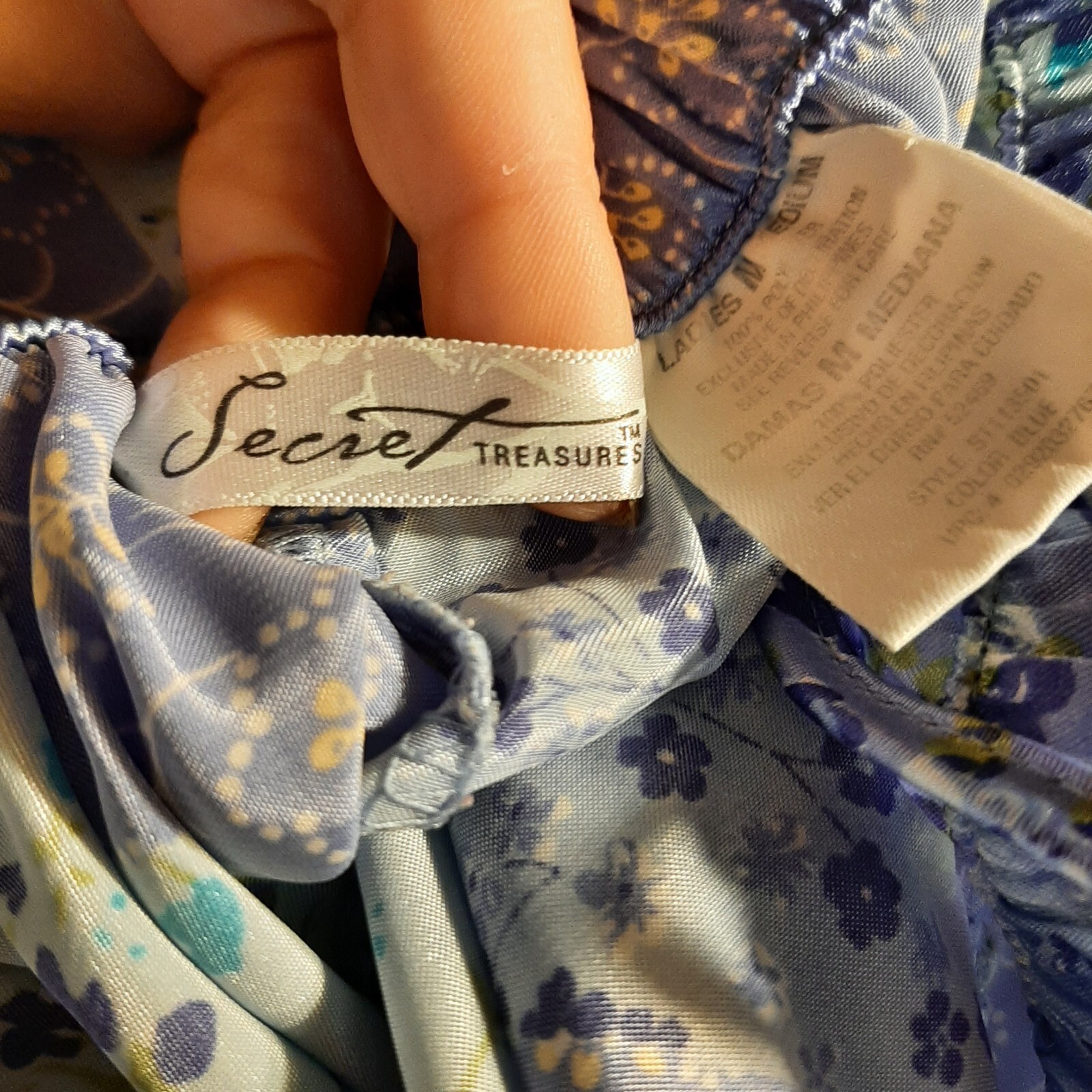 Vintage??? Liquid Blue Floral Secret Treasures PJ Bottoms size Medium