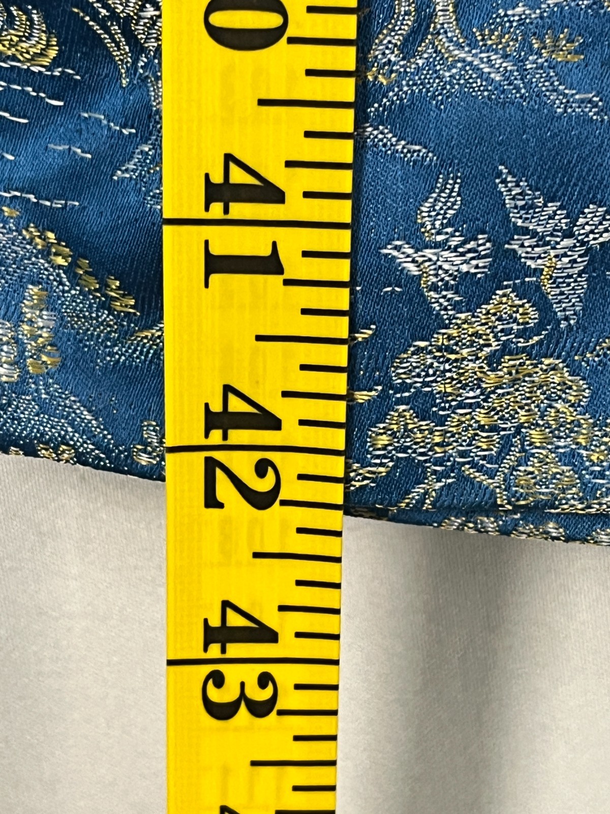 Vintage 50s Gold Jacquard Brocade Dress Womens S Blue Cocktail Talon Zip