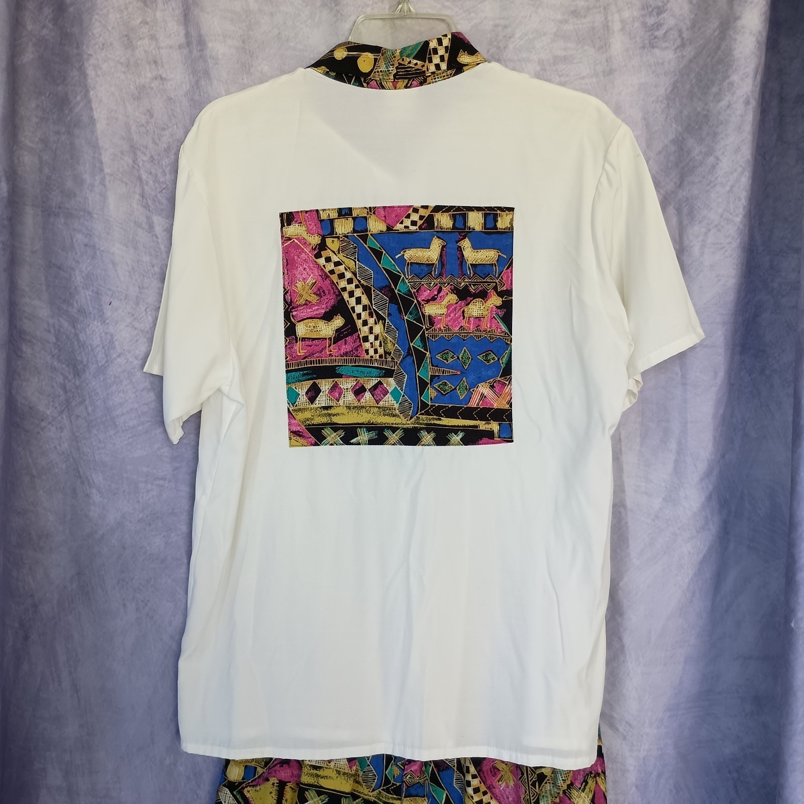 Vintage 90s BonWorth Matching Two Piece Abstract Print Shirt Pants Set
