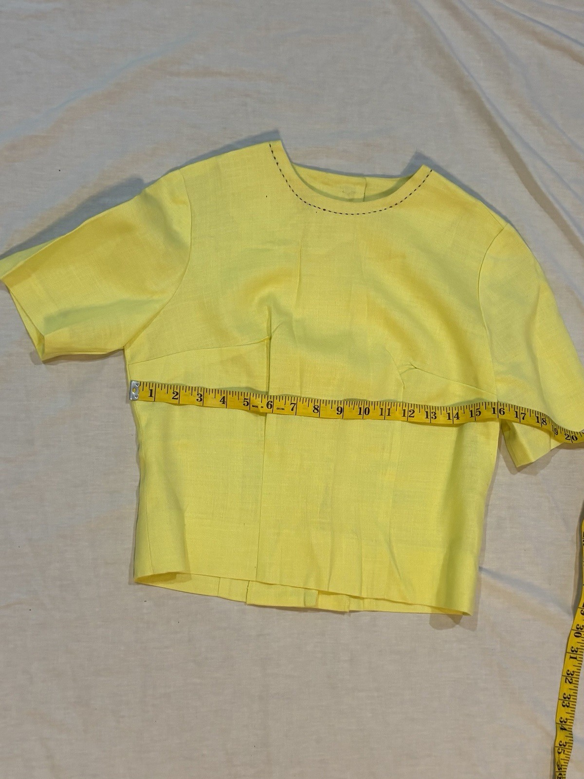 Vintage 60s 70s Jeanne Durrell Dallas 3 Pc Suit Mod Yellow Skirt Set Size 8