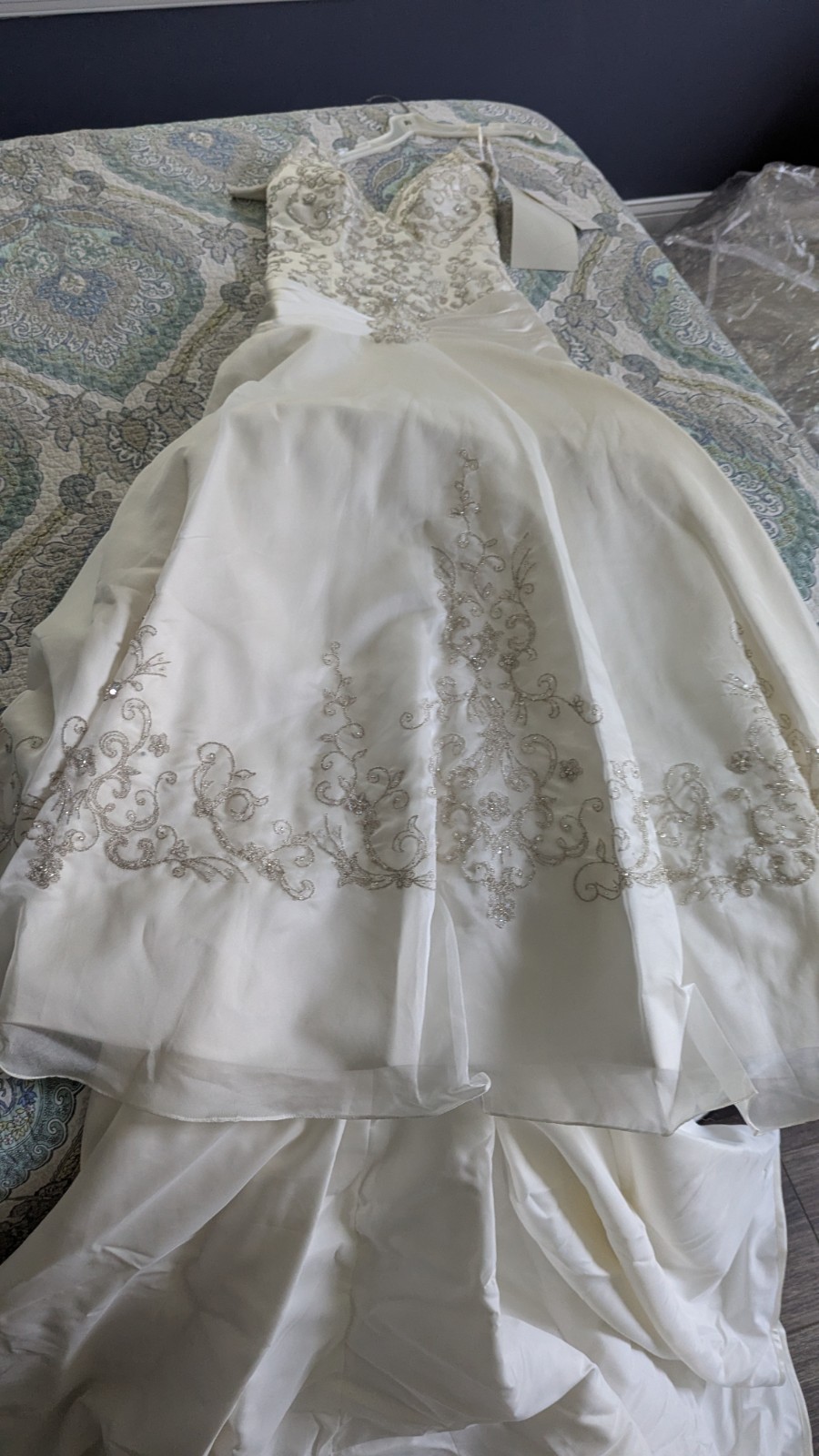 Vtg Mon Cheri Bridal Halter Beaded Wedding Gown NWT Sz 8 More Like a 4 To 6