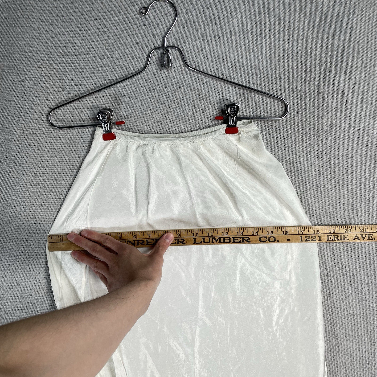 VINTAGE 40s Tiered Petticoat Womens Size Small XS Rayon White