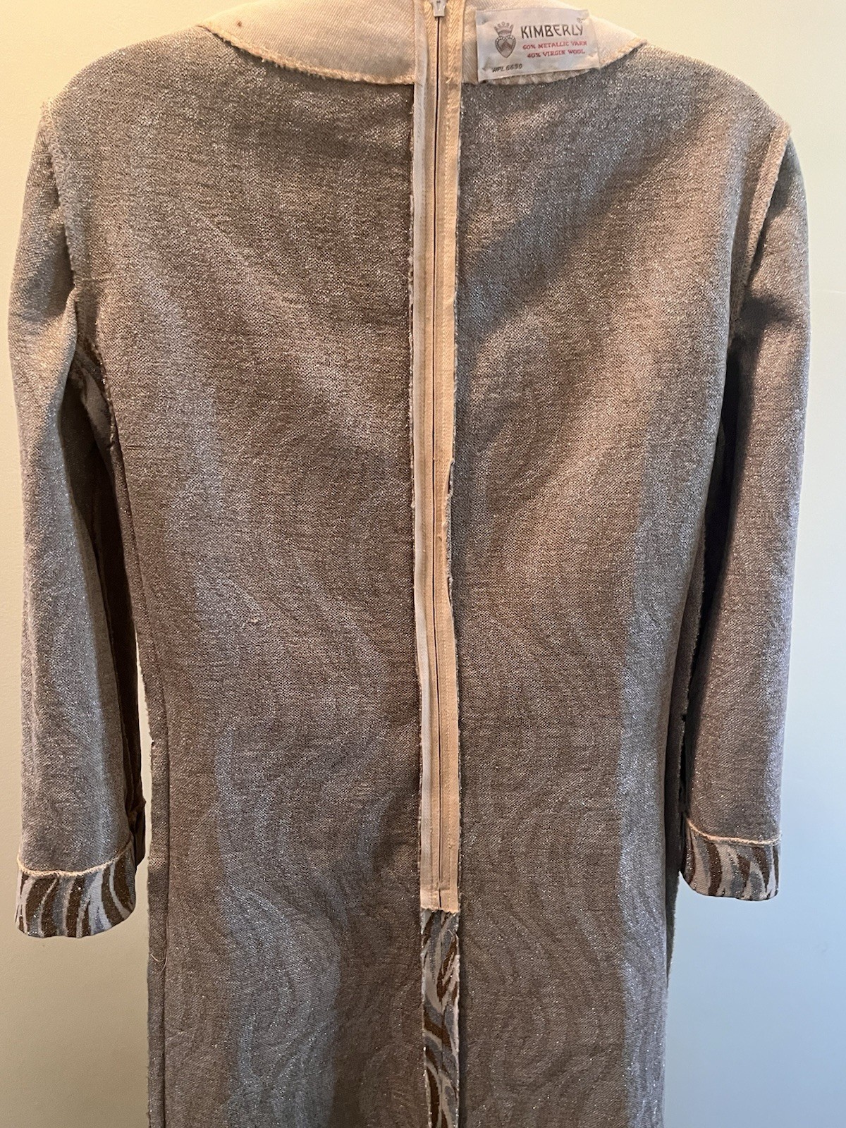 Vintage Kimberly Mid-century 1960’s Metallic Yarn Wool Dress