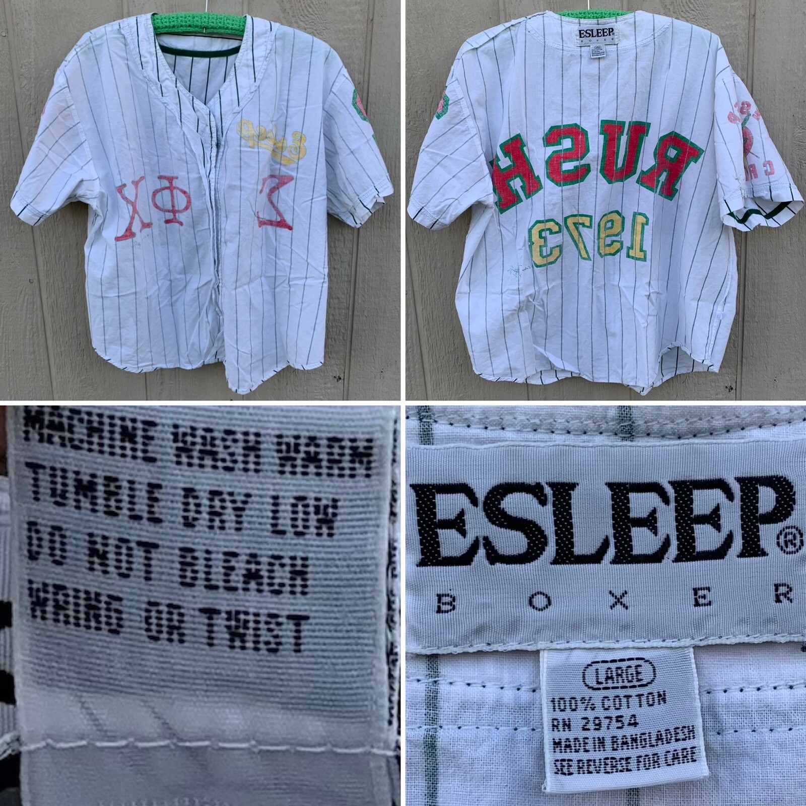 vintage ESLEEP BOXER Rush 1973 jersey style top 90s size large