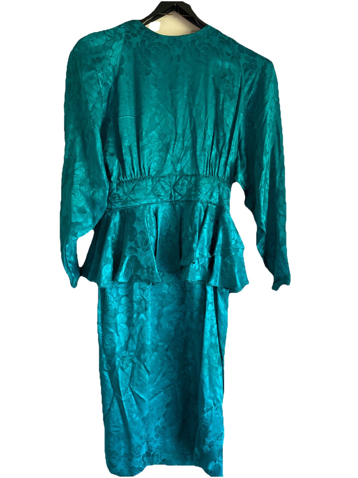 Vintage Argenti 100% Silk Dress Teal Size 8 Hong Kong