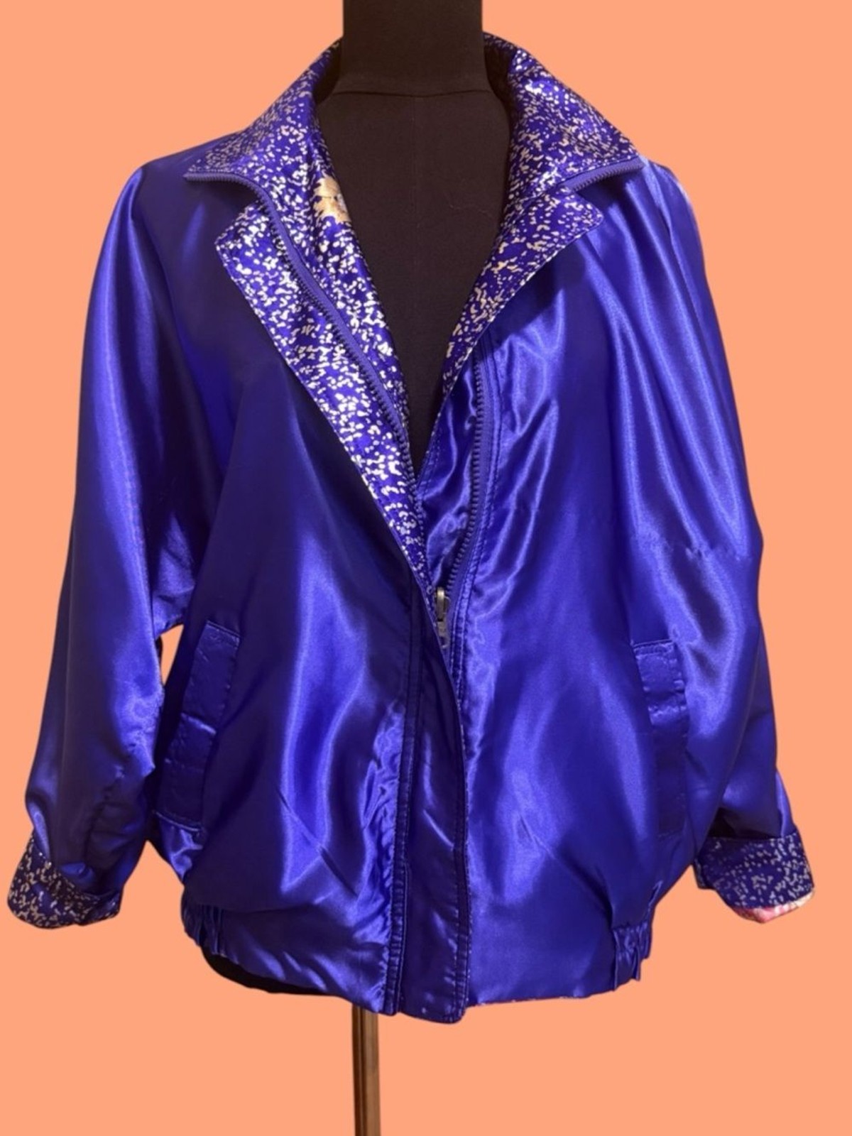 Vintage Nicole By J Farah Imports Satin Bomber Jacket
