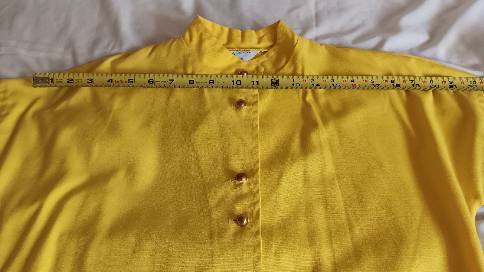 VINTAGE C. 1969 SEARS BRIGHT SUN YELLOW WOMENS SZ SML TUNIC SHIRT PULLOVER GOOD