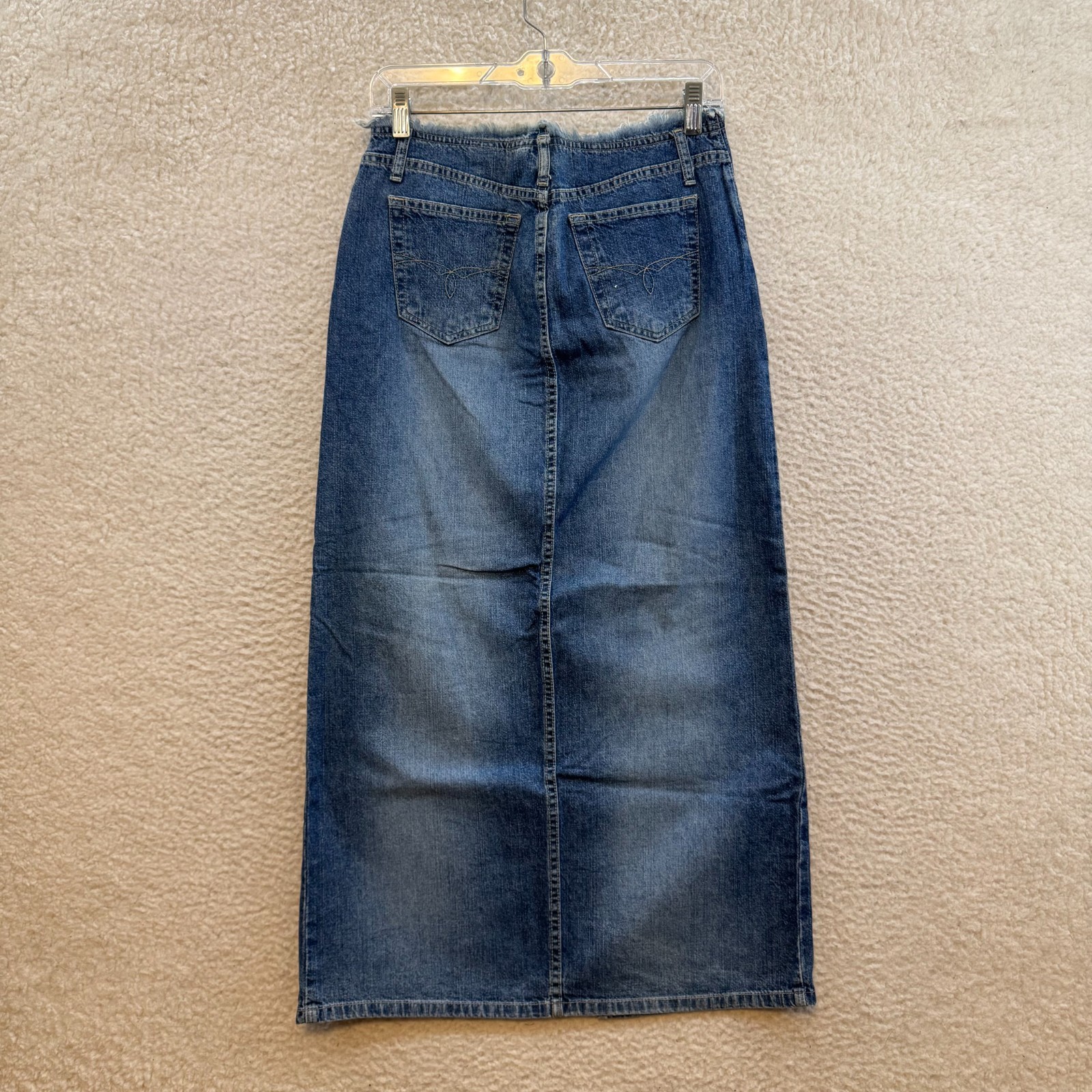 Y2K Vintage Paris Blues Denim Midi Skirt 2 4 25 26 Western Prairie Boho Fairy