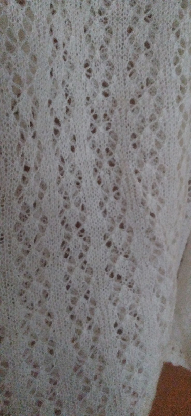 Vintage Style Hand Knitted Ivory Off White Women’s Cardigan Handmade Size S-M
