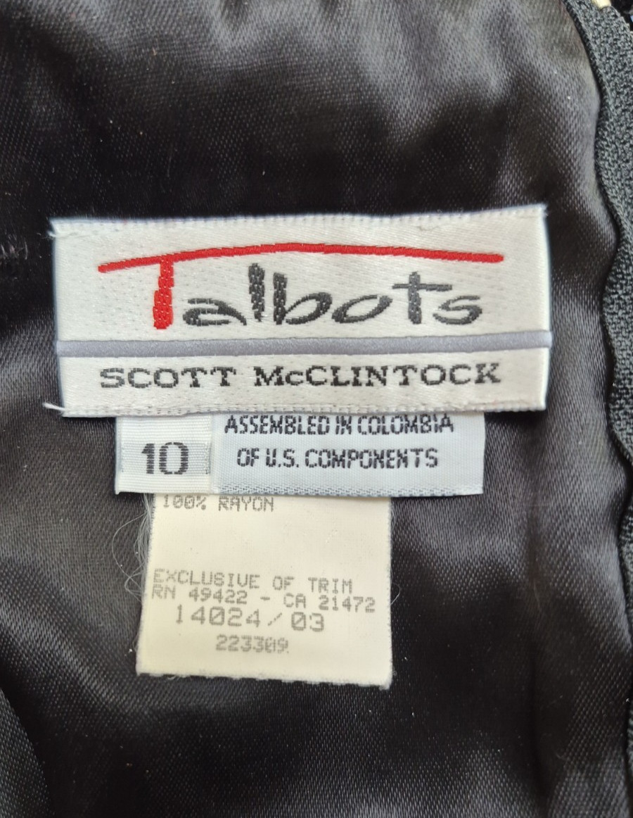 VTG SCOTT MCCLINTOCK Black Sequin „Working Girl” Dress – Talbots – Size M