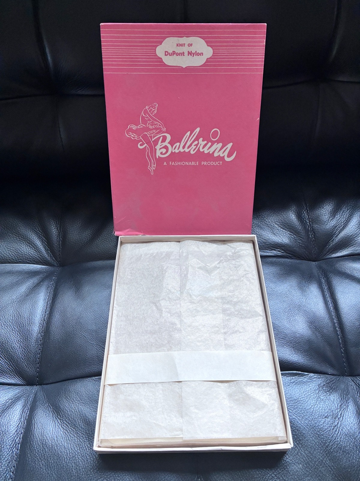 Vintage Nylon Stockings Garter Style DuPONT Ballerina Ivory SIZE 10.5 Seamless