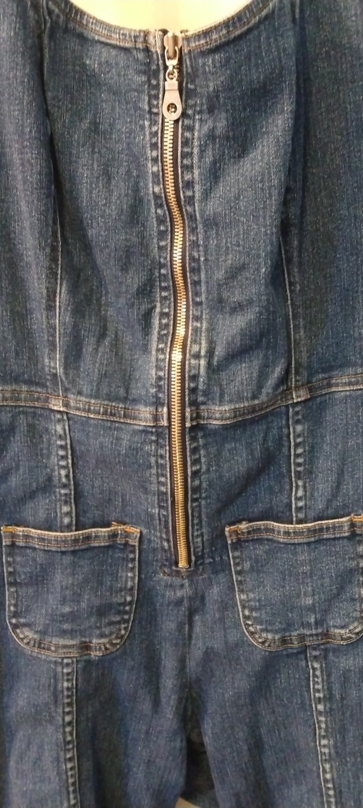 VTG Overalls Fredericks of Hollywood Denim Jumpsuit Women’s sz 9 70s 80s Disco
