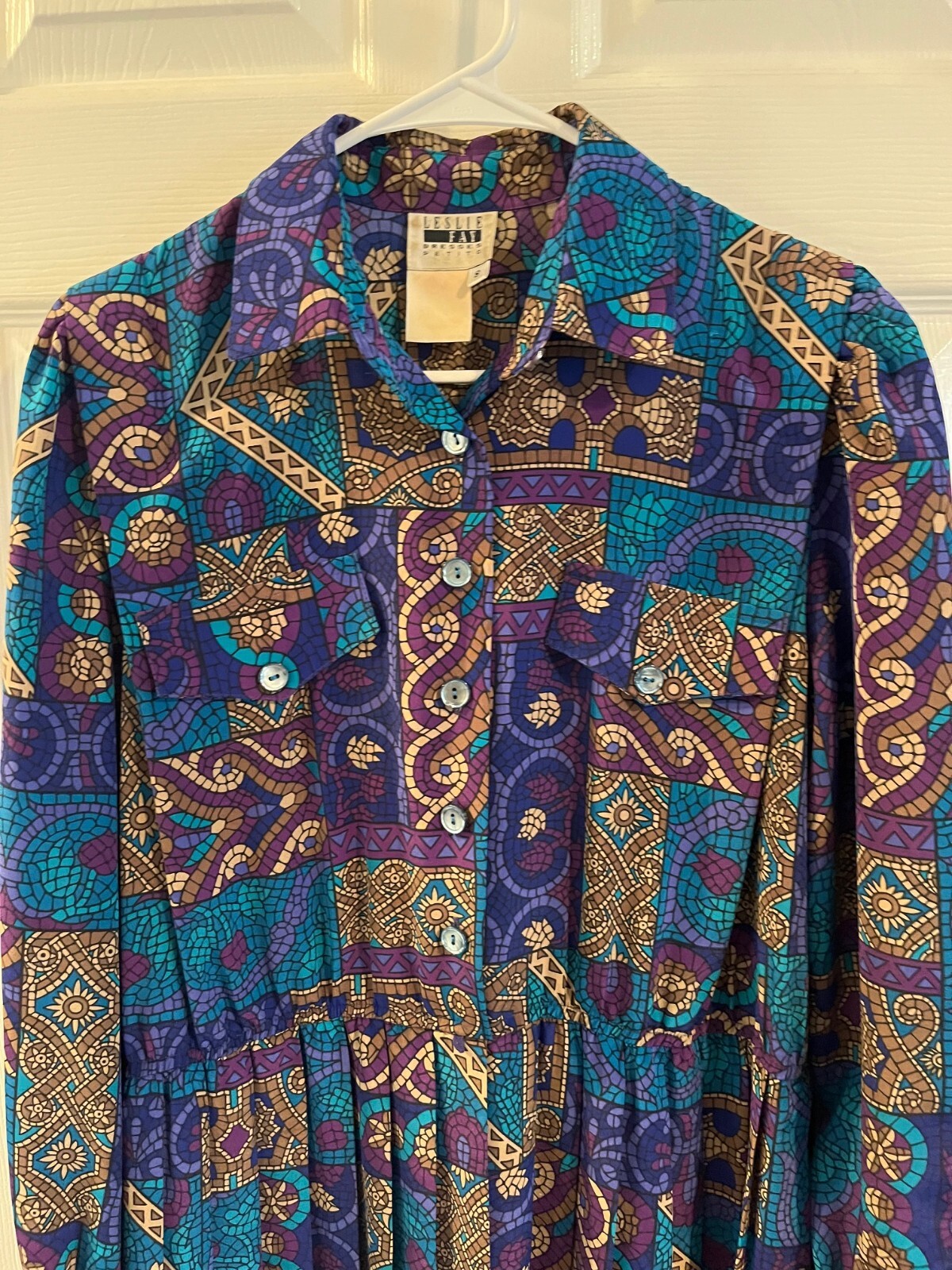 Leslie Fay Petite Dress Size 8 Boho Chic Ethnic Print – Timeless Vintage