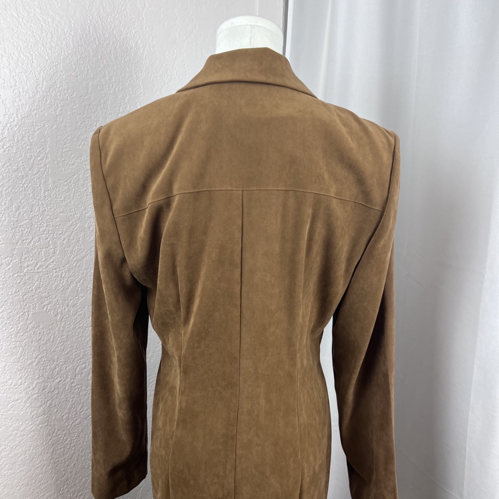 Vintage Faux Suede Midi Dress Womens 6 Beaded Western Country Cowgirl Boho Chic