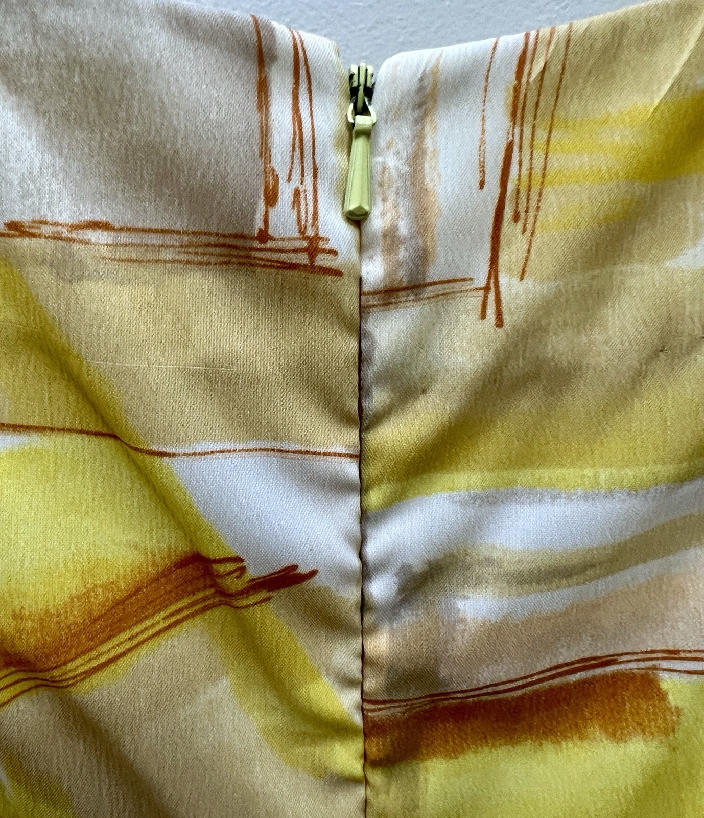 Vtg 60’s MCM Women’s S Mod Day Dress Abstract Geometric Print Flutter Sleeve EUC