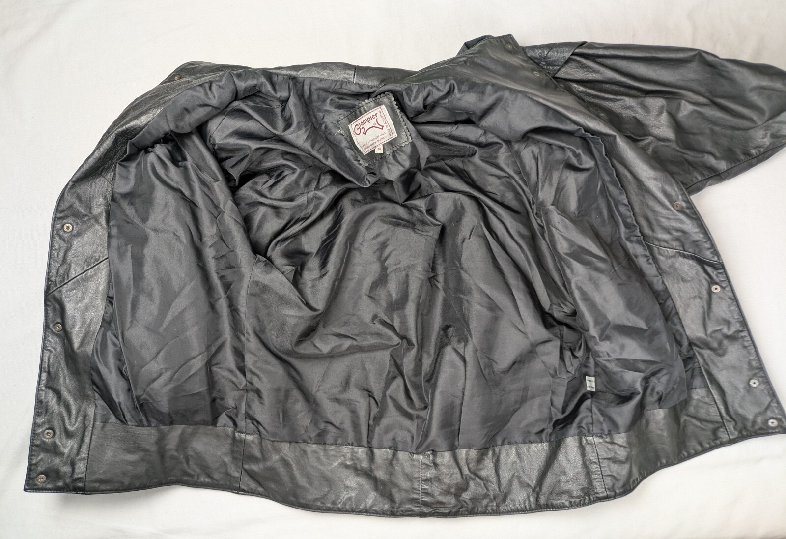 Womens Leather Leopard Print Black 80’s Jacket Size Med Bomber Biker Rocker