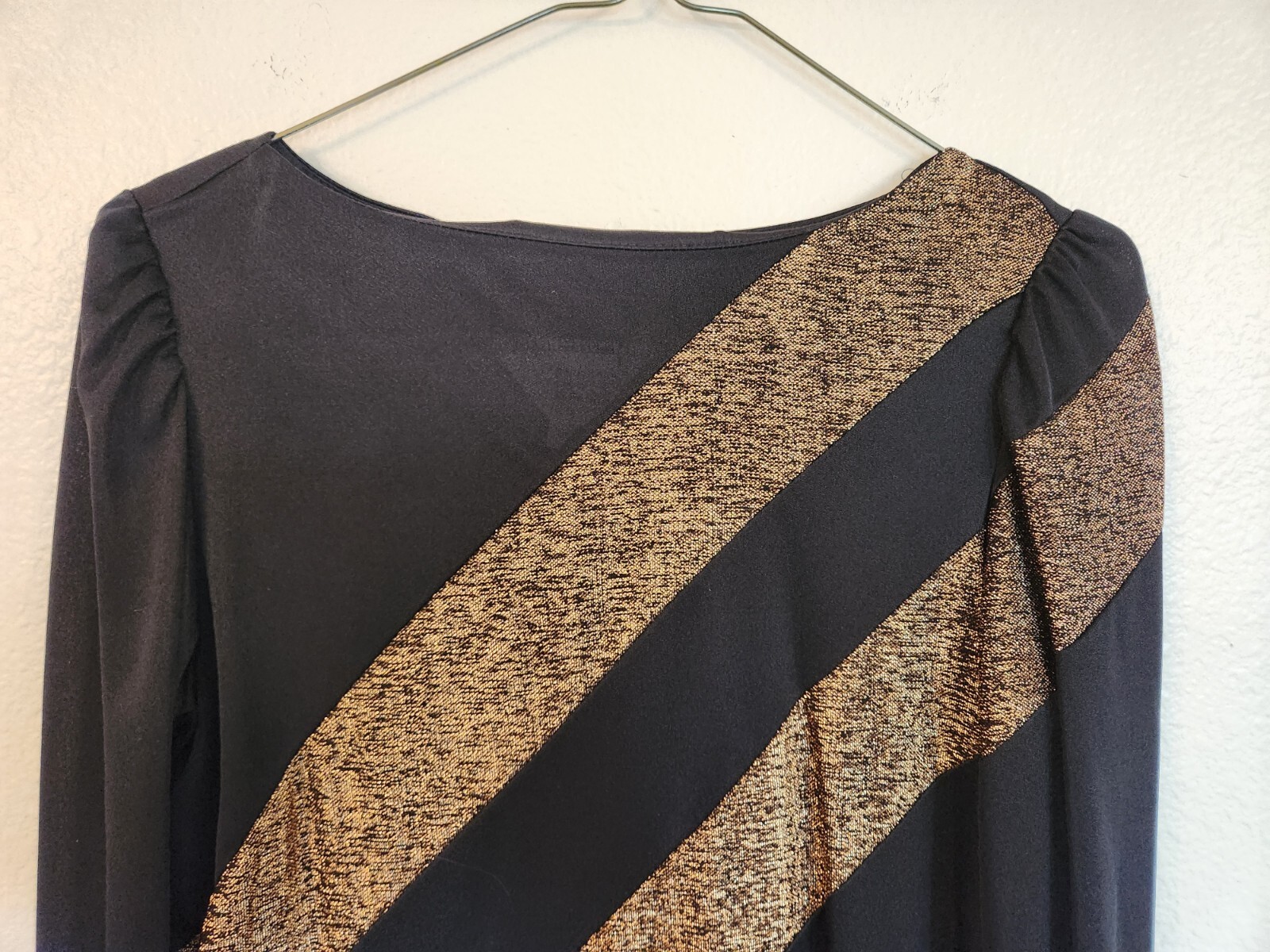 Women’s JC Penney Fashions 70’s 80’s Sheath Dress Size 5/6 Black Copper Stripes