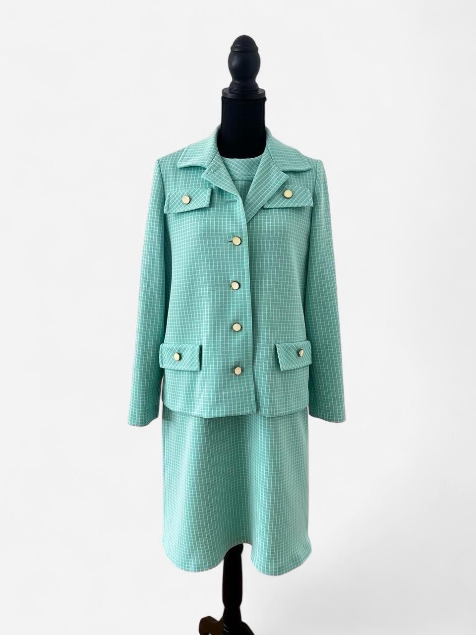 Vintage 60s Mod Co-Ord Skirt Suit Set Retro Mid Century Modern Old Money