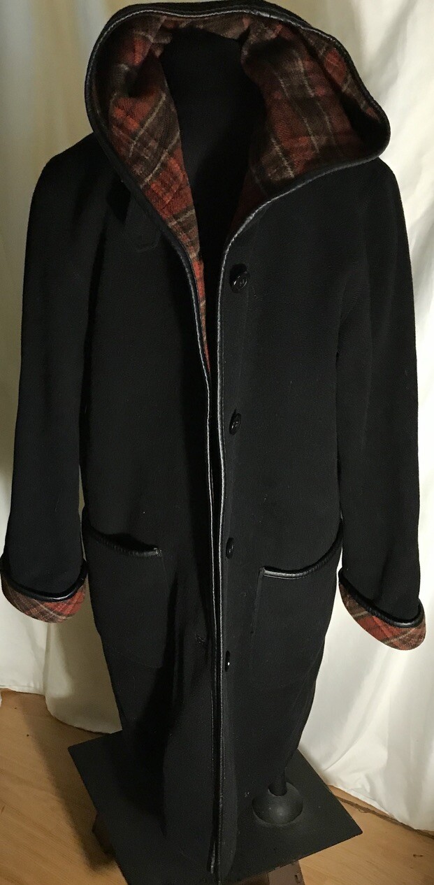 Tall Girl Black & Plaid Car Coat Vintage Women’s Size M/M