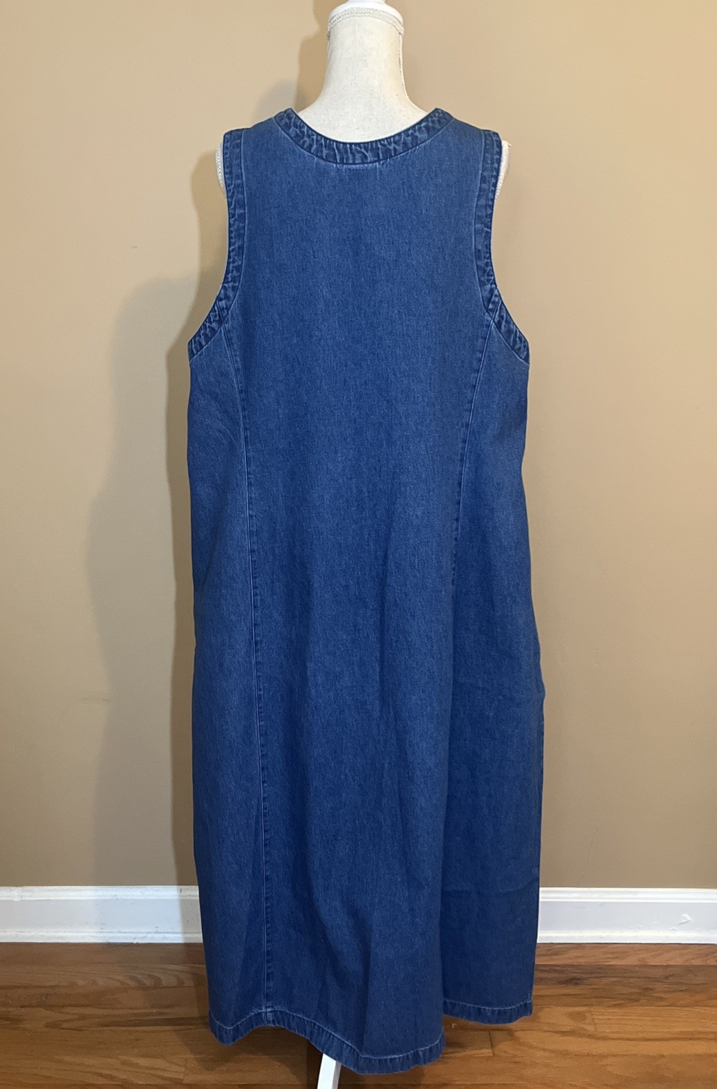 Vintage Classic Elements 20/ 22W Denim Dress – Embroidered Fall Acorn Floral