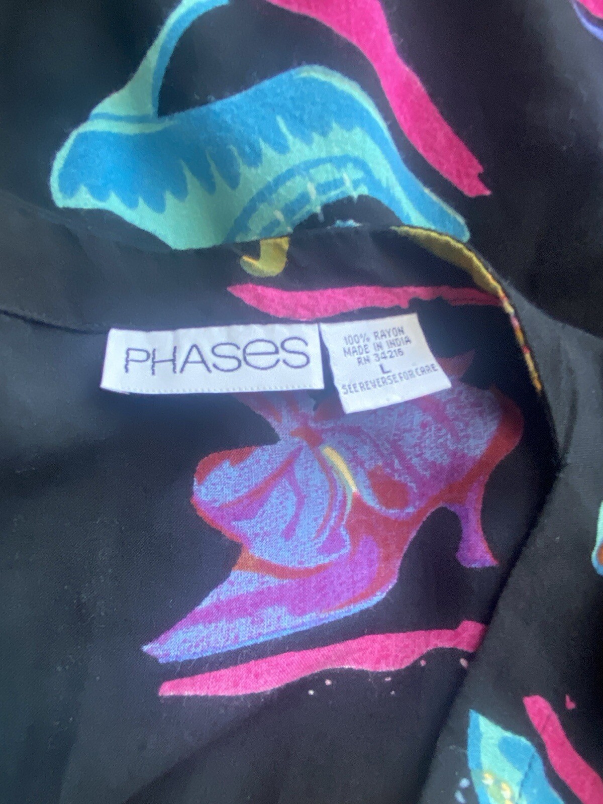 VTG PHASES Rayon SHOES Print beads Maxi Dress Size L INDIA SILKY CITRON YELLOW