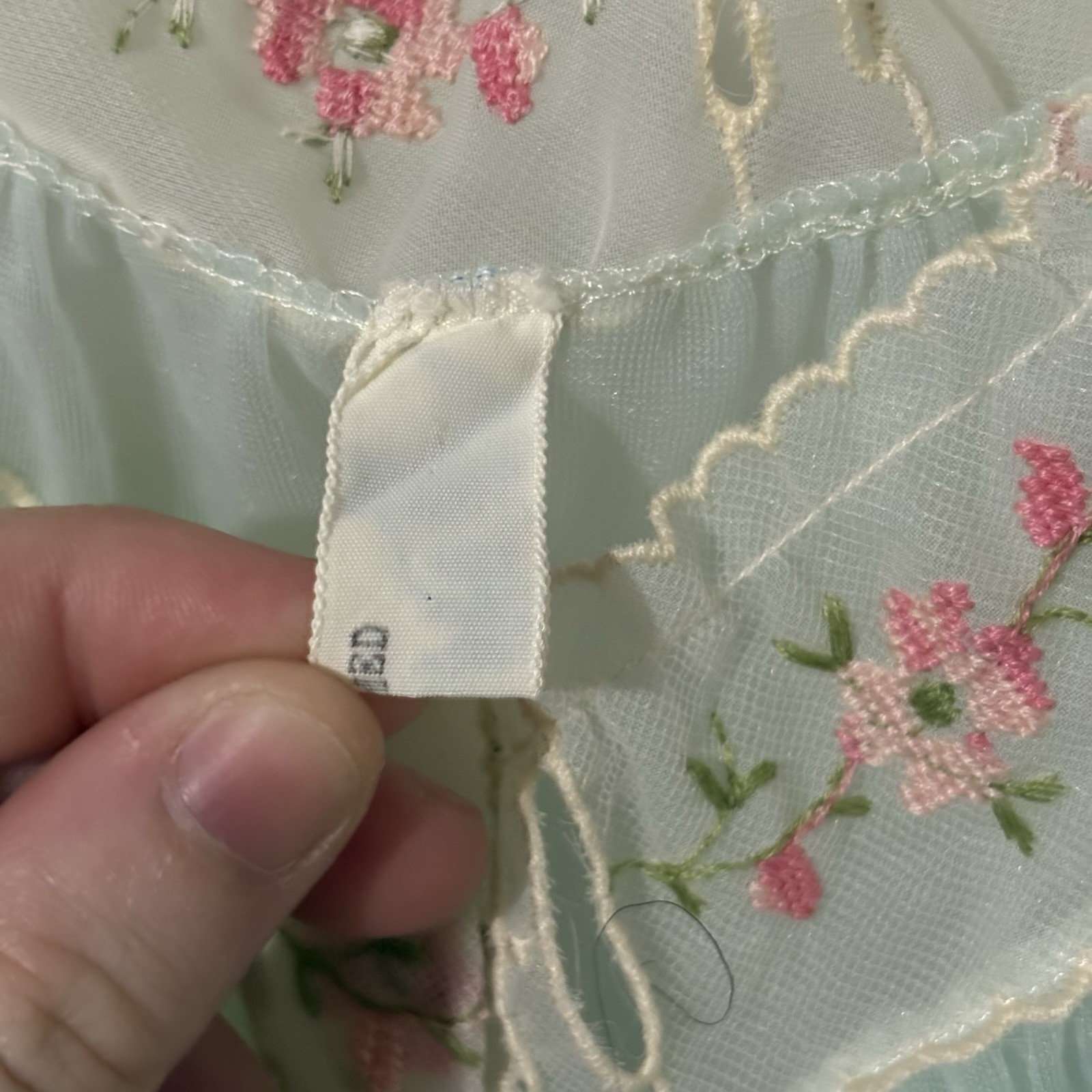 Vintage 1950s Powder Blue Nylon Peignoir Robe by Laros Medium