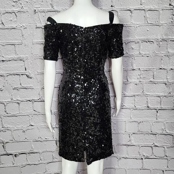 Vintage Modi for Neiman Marcus Sequined Little Black Dress Women’s 4