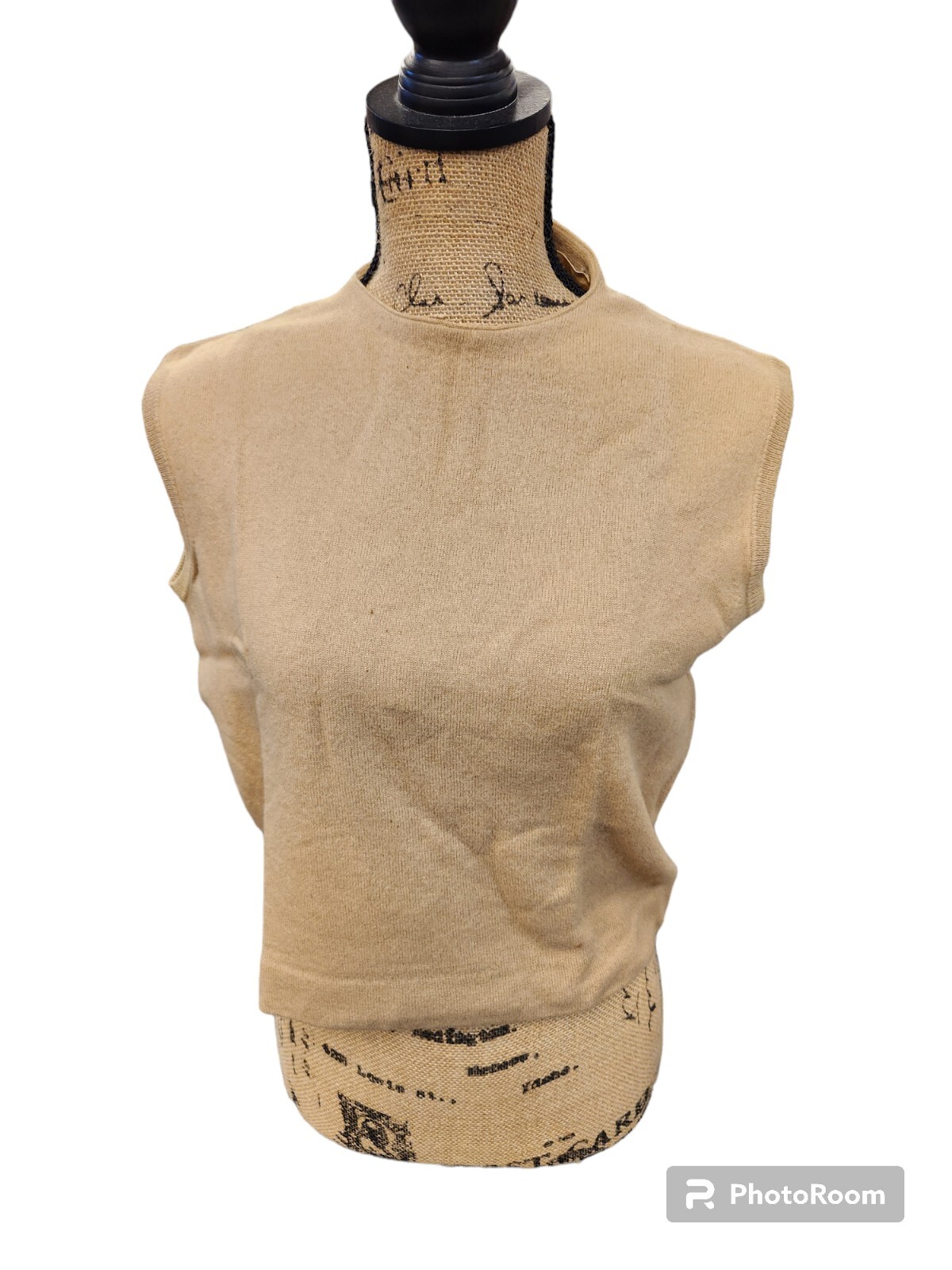 Dalton 50s 100% Virgin Cashmere Beige Sweater Vest WPL 11765