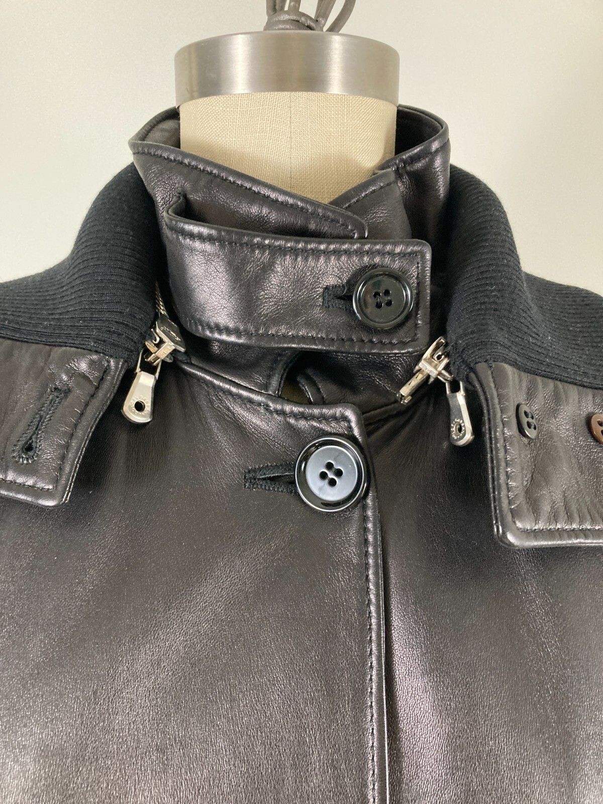 Unisex Dolce & Gabanna F/W2003 Leather Zip Off Modular Trench Coat