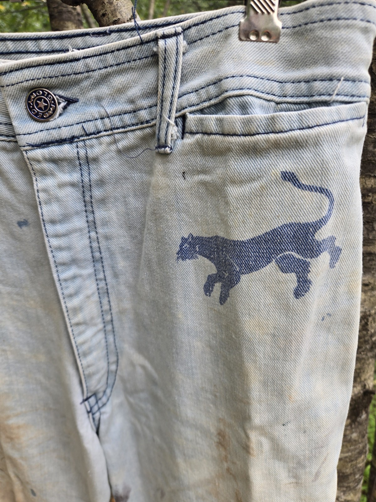 Vintage 1970s Faded Glory Bell Bottom Jeans Women’s Distressed Wildcat Denim