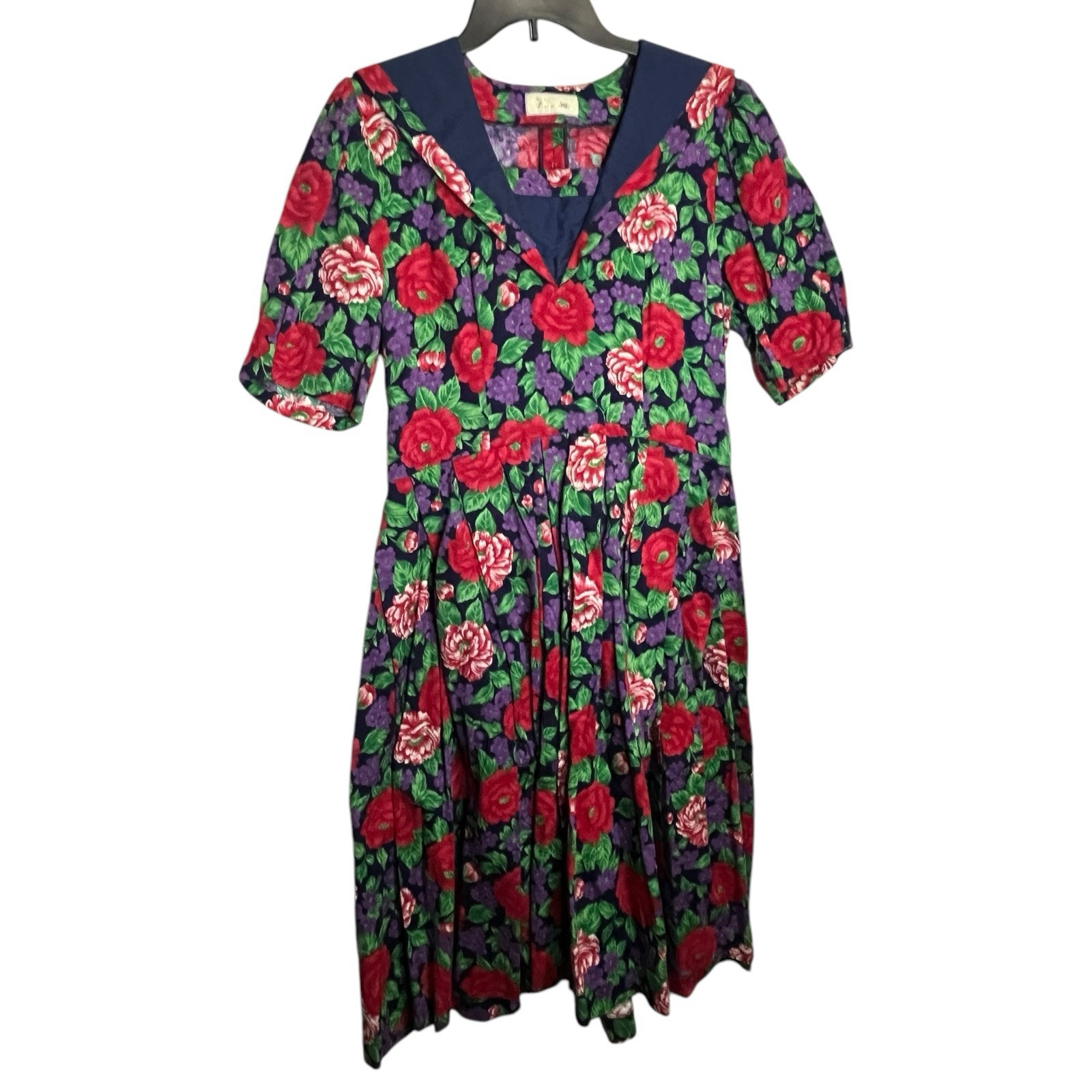 Vintage Paulette’s Floral Belted Sailor Style Dress