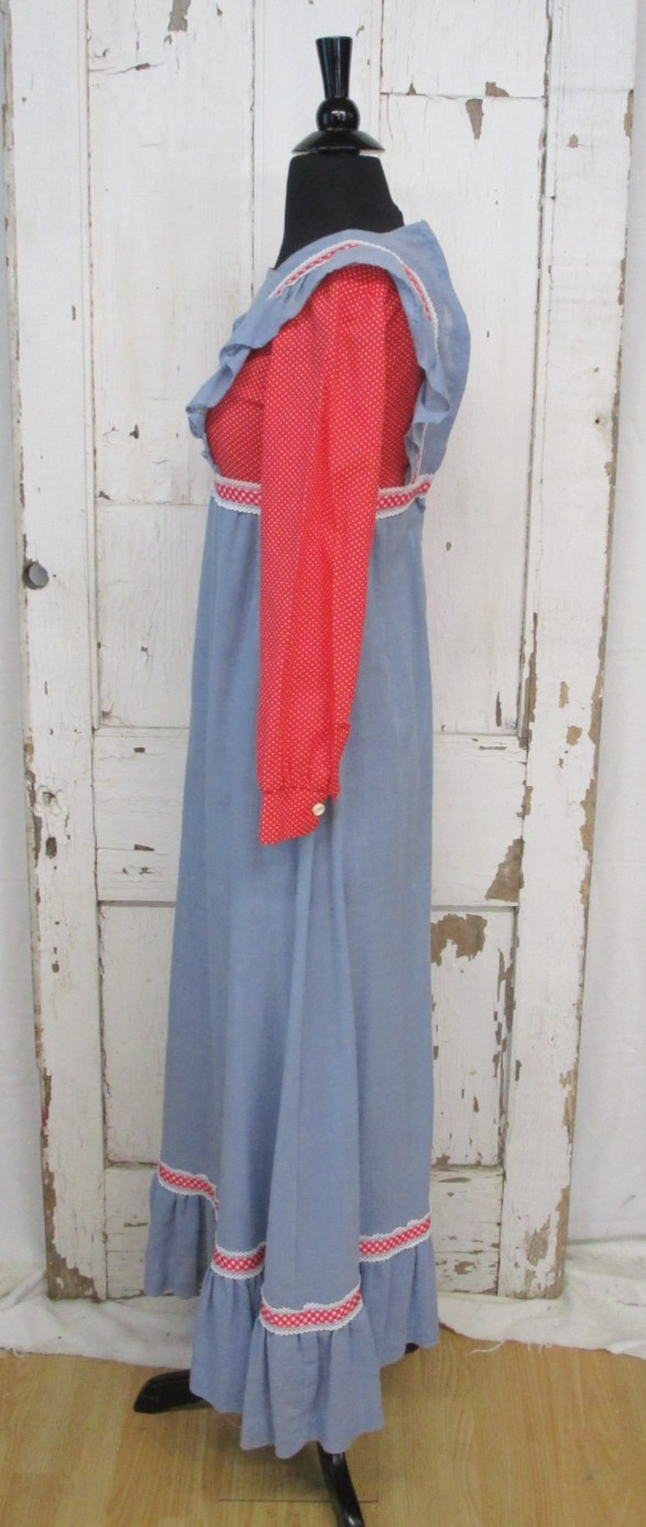 1970s Maxi Dress Edwardian Renaissance Boho Hippie Vintage Size S/32 ” Bust