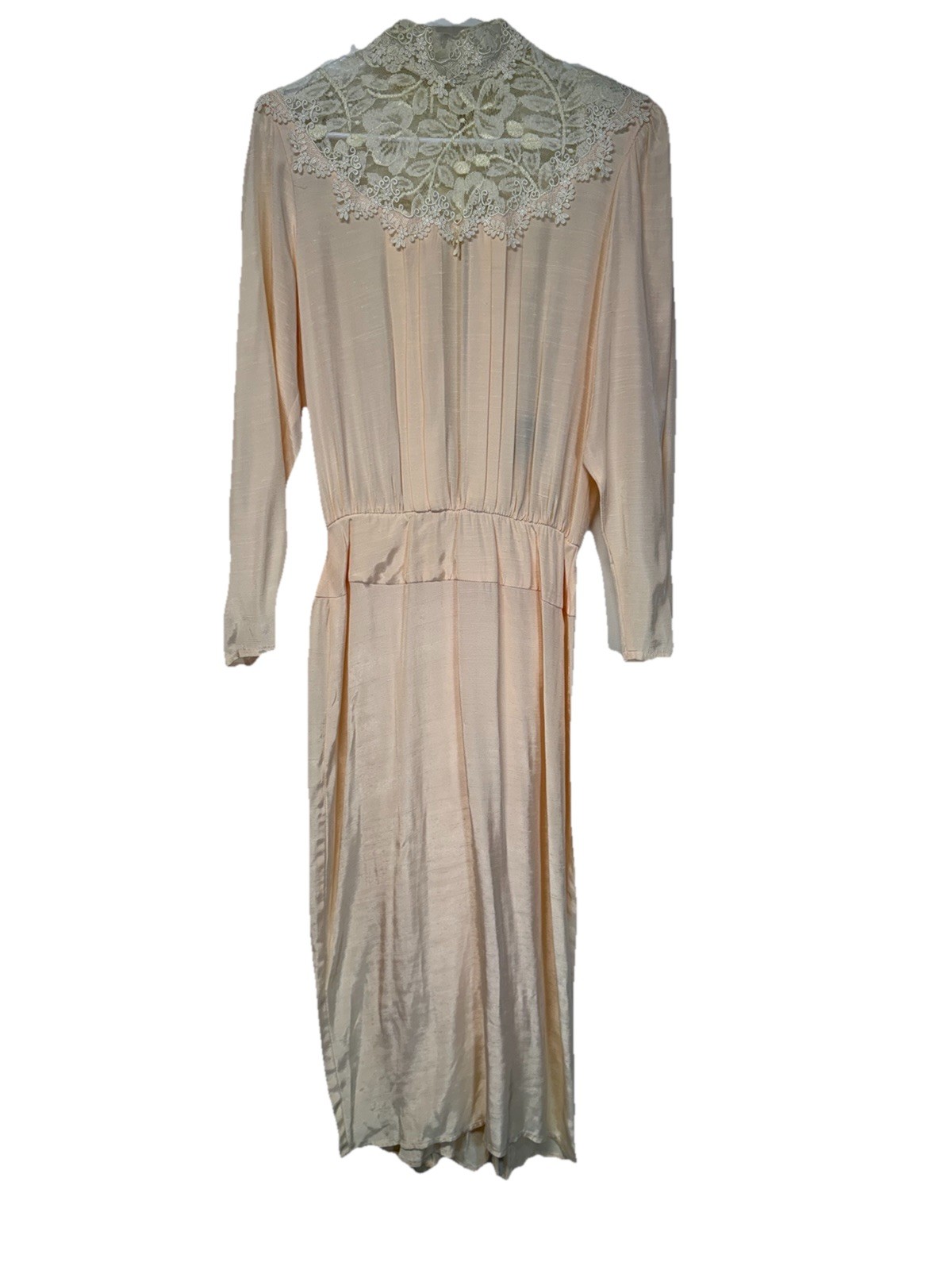 Miss Ashlee VTG Y2K Cottagecore Pink Lace Collar Tea Dress 70s Pearl Buttons