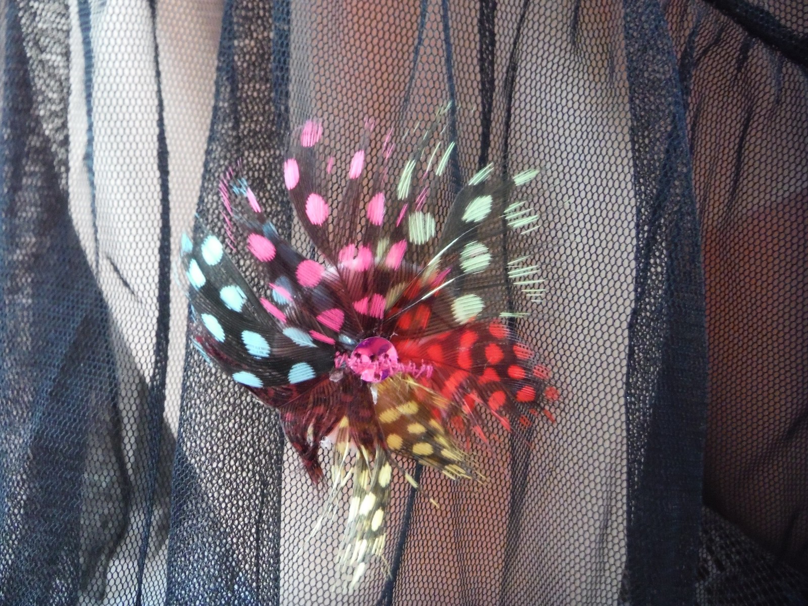 VTG FARIS NWT Sheer Baby Doll Feathers Tulle Skirt Amazing & Rare! 2X Runs Small