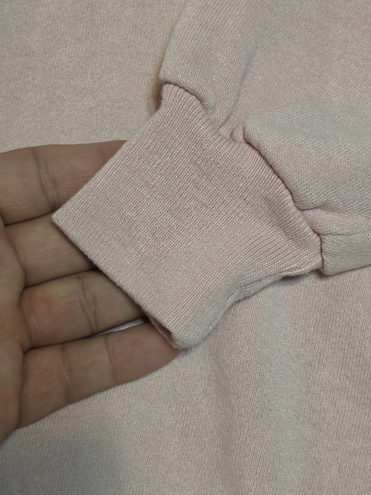 Vintage Jerzees Pink Long Sleeve Sweatshirt Made In USA Size Large Cotton Blend