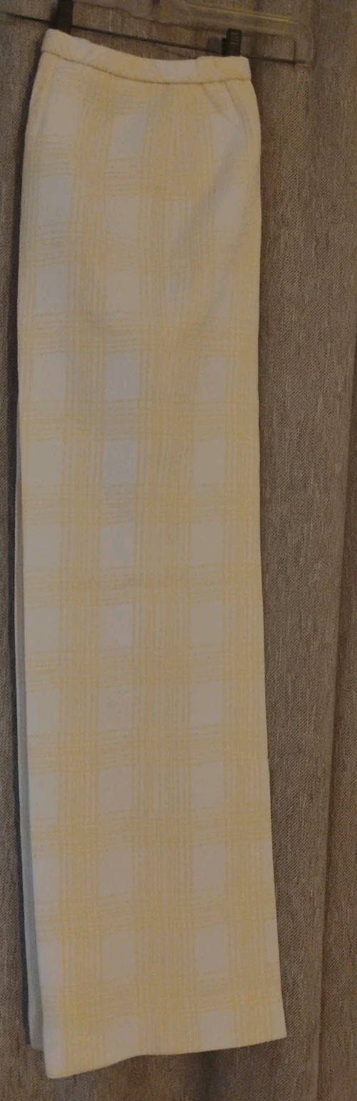 Vintage Womens Dorce Size 10 Yellow Polyester Elastic Waist Straight Leg