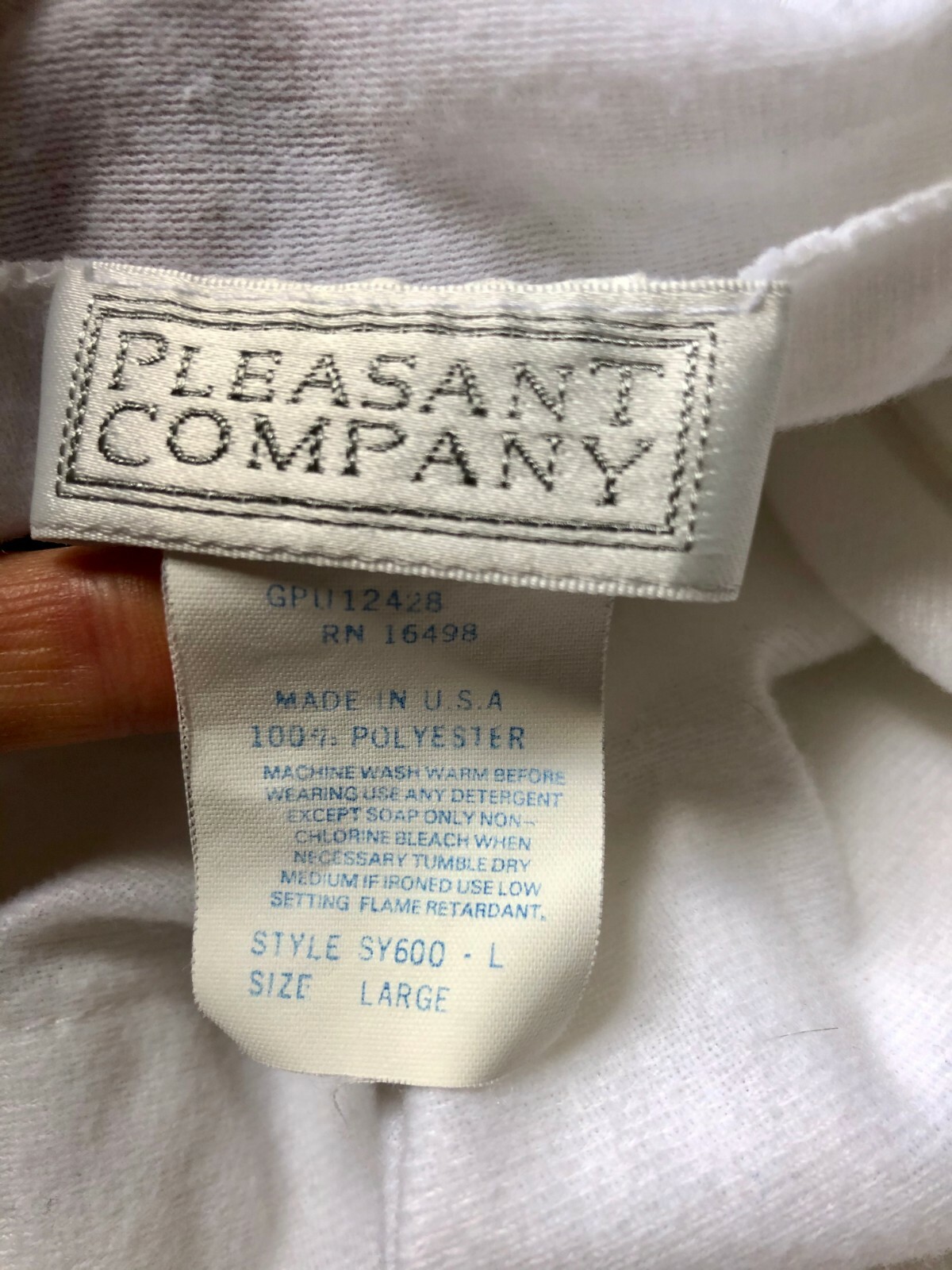Vintage Pleasant American Girl Samantha Nightgown Juniors White Pink Ribbon Sz L