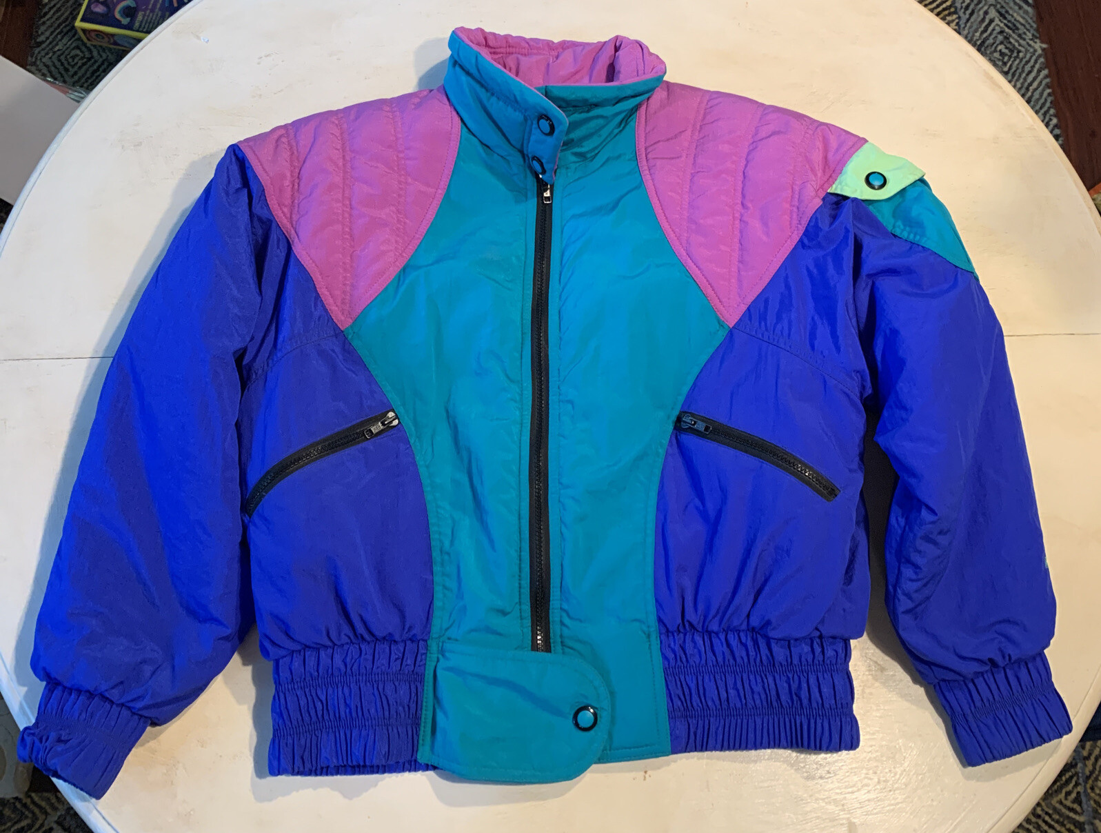 Vintage Roffe Skiwear Women’s Retro Multicolor Ski Snowboard Jacket Size 12 USA