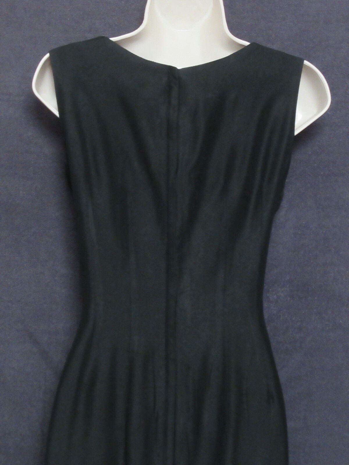 50’s Vintage SABA Juniors Black Sleeveless Fitted Pleated Rosette Party Dress M