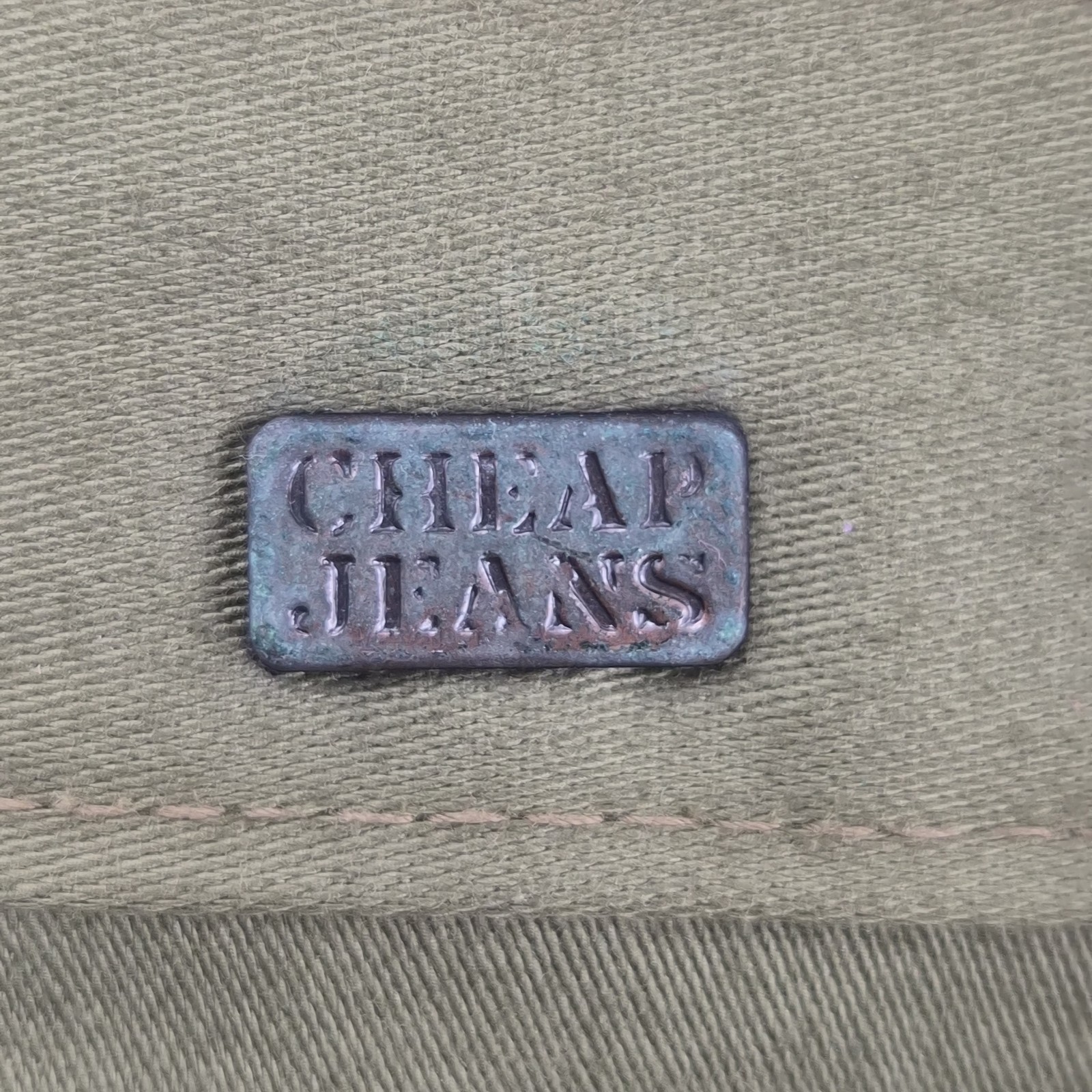 Vintage 60s 70s Cheap Jeans Army Camo Green Flared Khaki Pants 32×28 Military