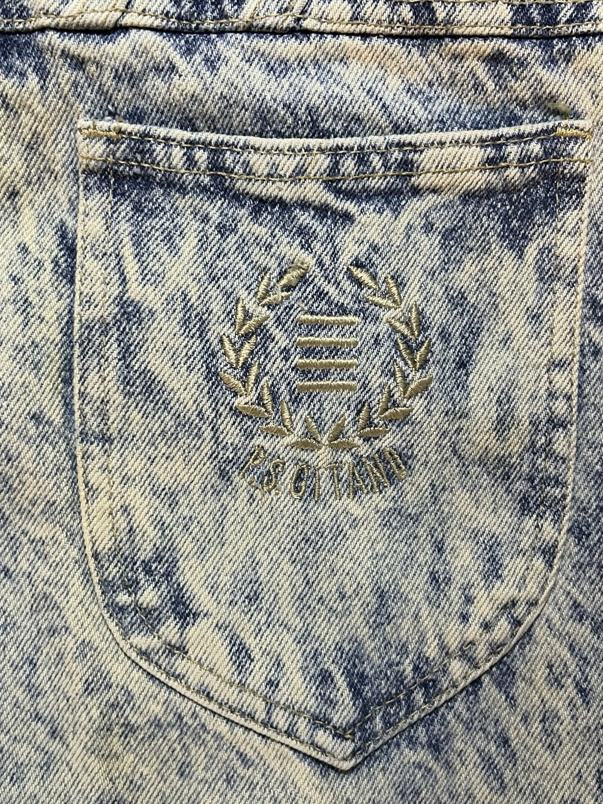 NEW VINTAGE 1989 PS Gitano ACID WASHED Women 16 32×30 Denim Blue Jeans USA MADE